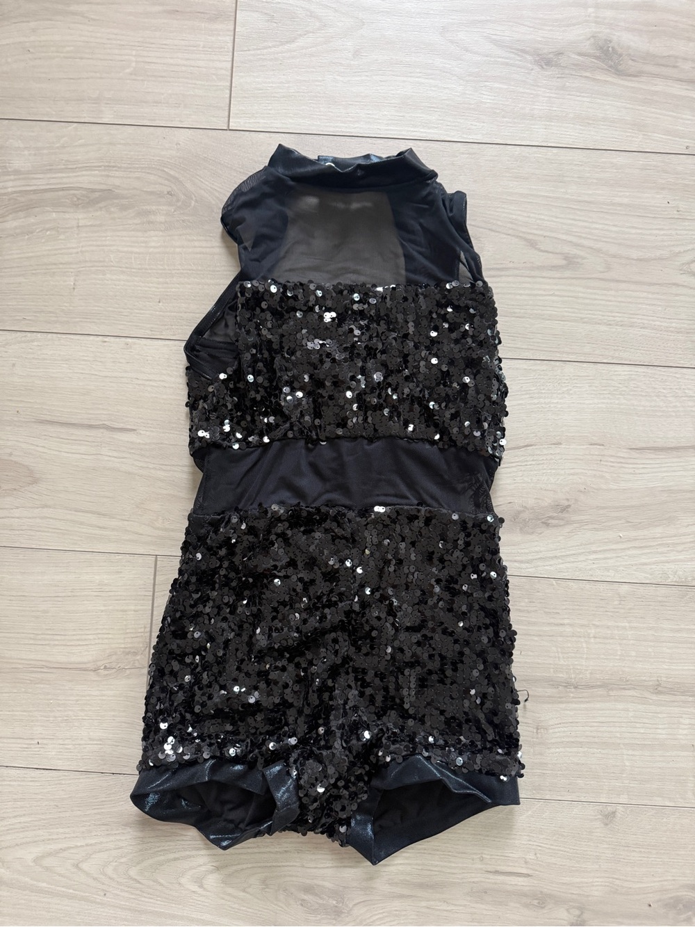 Black Sequin Dance Costume for Kids